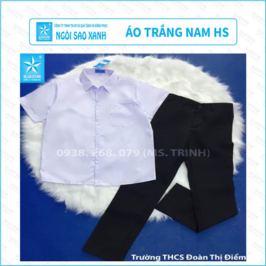 ÁO TRẮNG NAM HS - THCS ĐOÀN THỊ ĐIỂM 